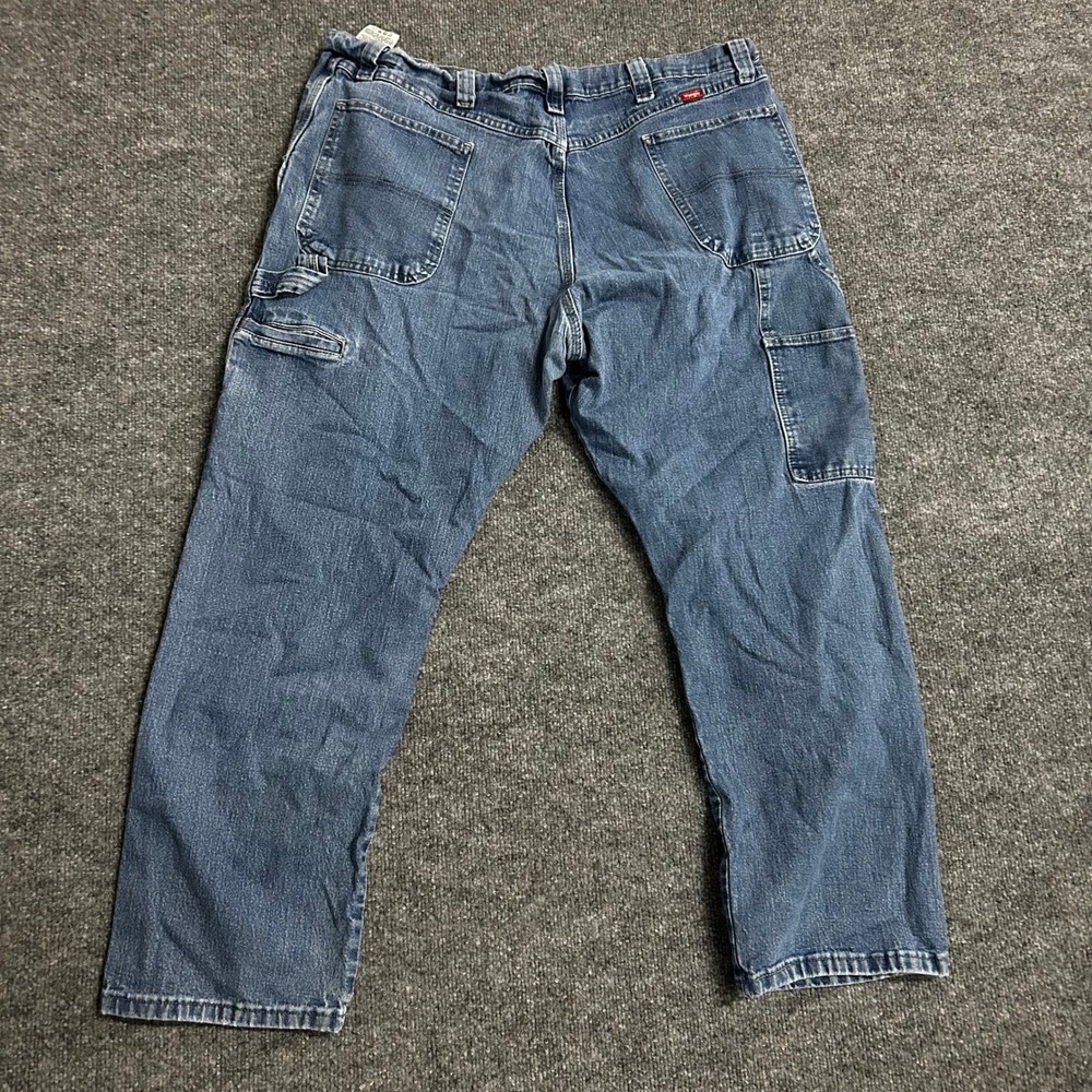 Wrangler Carpenter Jeans Mens Size 40x30 Blue Relaxed Fit Utility Denim Workwear